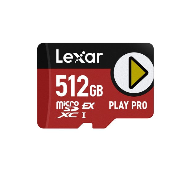 Lexar PLAY PRO microSDXCâ„¢ Express Card 512GB, microSDXC, high performance, microSD Express, up to 900MB/s read and 600MB/s write
