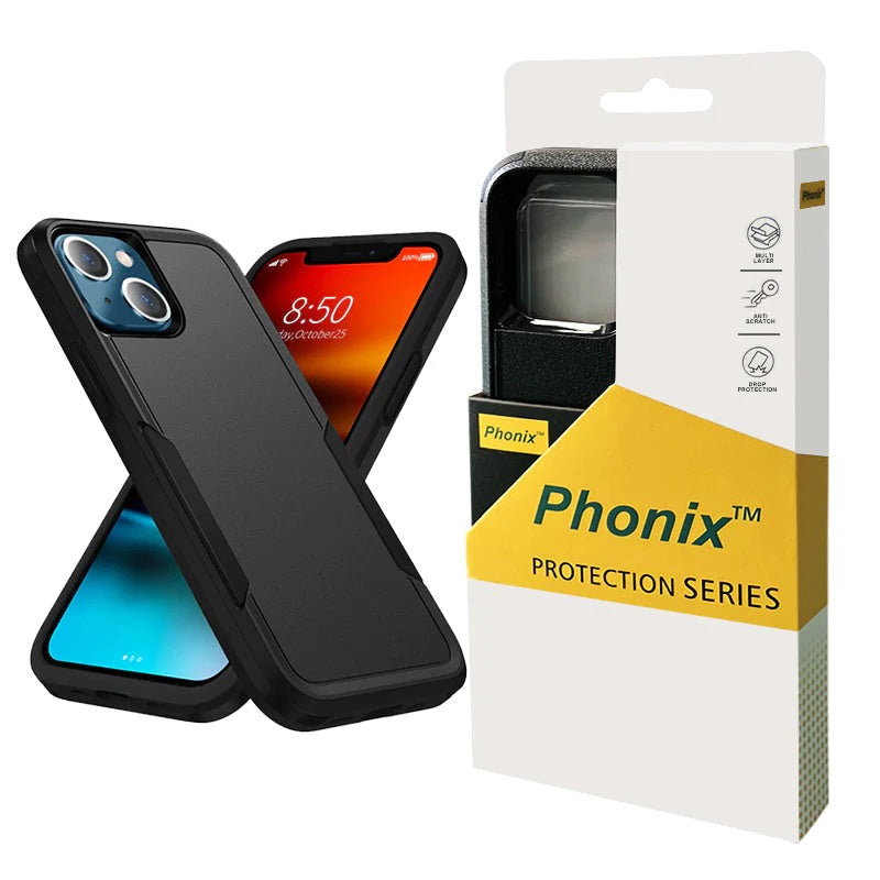 Phonix Apple iPhone 15 Pro (6.1') Armor Rugged Case Black - Military-Grade, Multi layers, Non-Slip, Sleek, Ultimate Protection, Strong & Durable