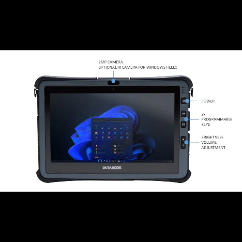 Durabook, U11, 11.6' FHD, Intel® Core™ i5-1230U, Windows 11, 8GB RAM, 256GB PCIe SSD, Wi-Fi 6E, Bluetooth v5.3, 2MP Front Camera, 3-year Warranty
