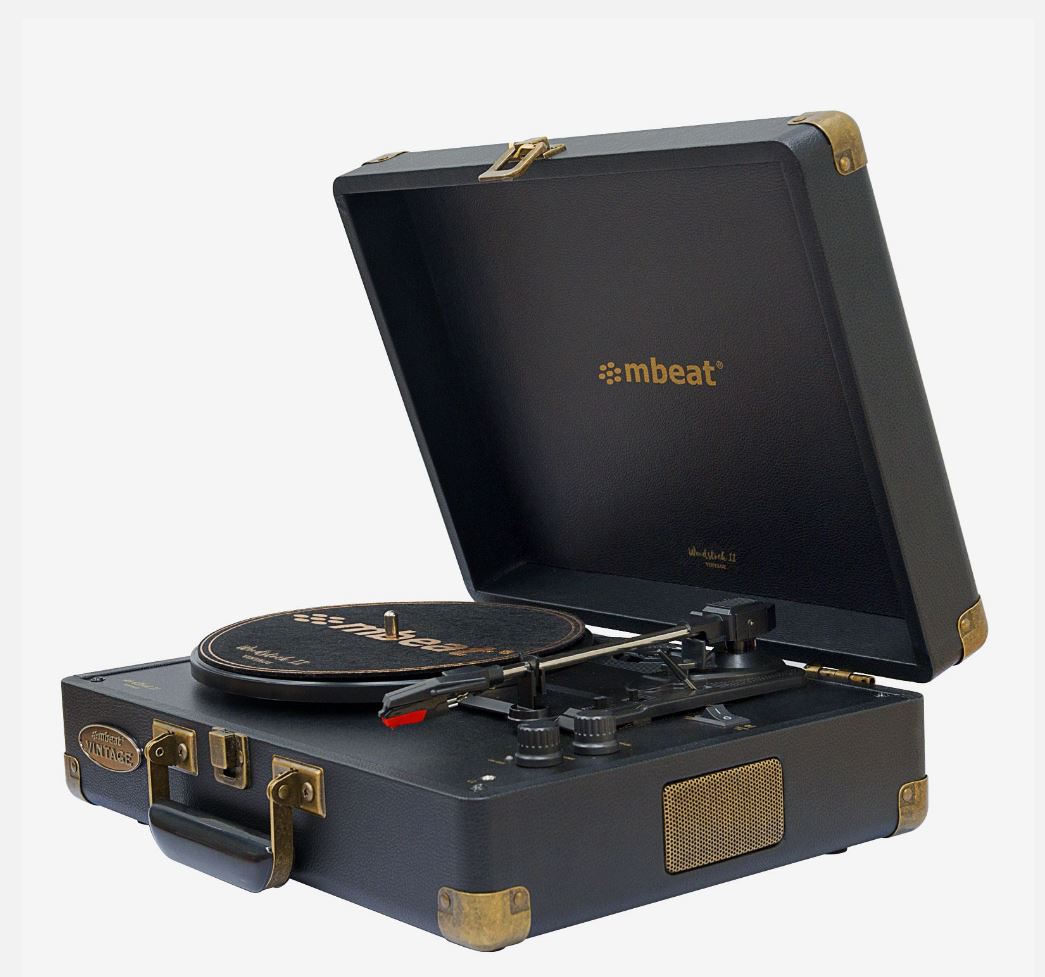 mbeat® Woodstock 2 Black Retro Turntable Player 3-in-1 Audio Featuring 3 speed settings Bluetooth Package Weight: 3.2kg