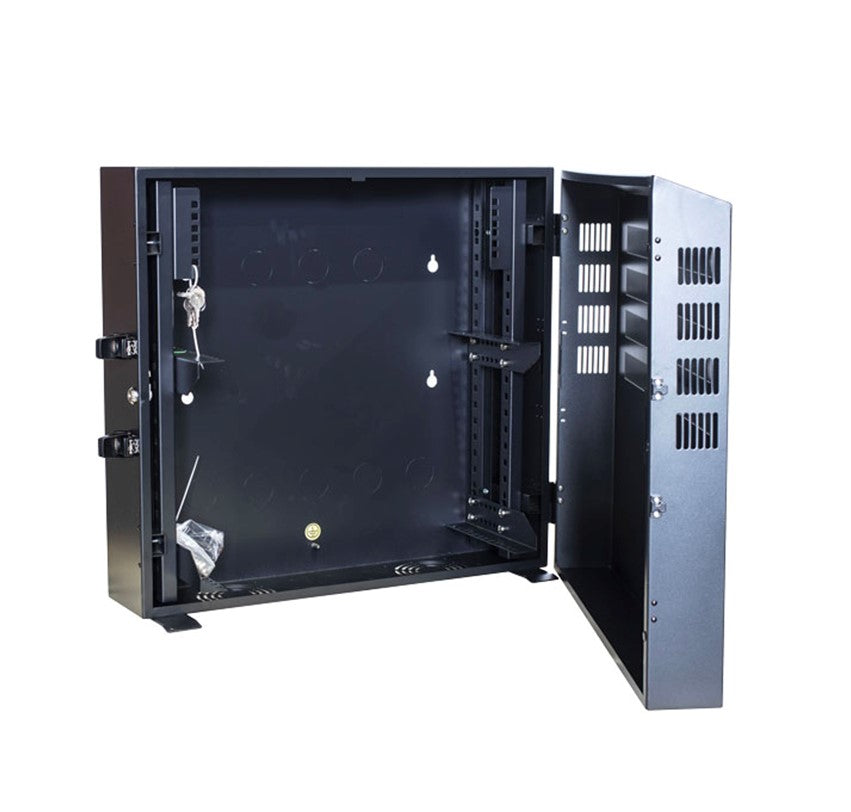 PowerShield Vertical Wall Mount Rack with 4U vertical capacity, Short Model, provides secure and space-saving mounting for UPS systems