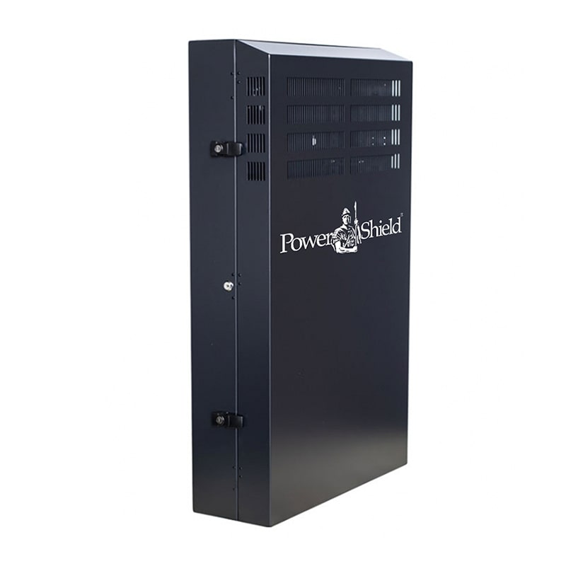 PowerShield Vertical Wall Mount Rack with 4U vertical capacity, provides secure and space-saving mounting for UPS systems