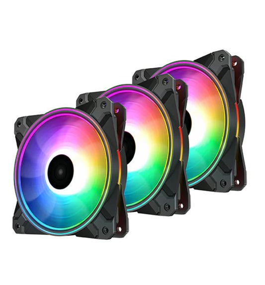 DeepCool CF120 PLUS 3 in 1 (3-Pack) Customisable Addressable RGB LED Lighting 3 PACK, Fan Dimension 120Ã—120Ã—26.5 mm(LÃ—WÃ—H)