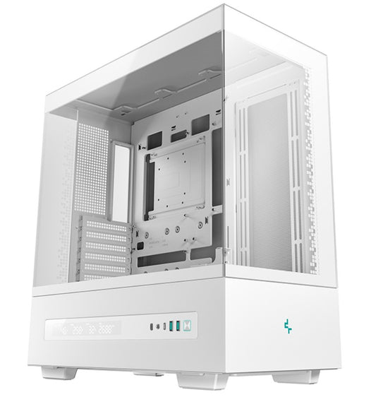 DeepCool CH690 DIGITAL WH Mid-Tower ATX Case, Panoramic Design,  Support up to 420mm Radiator, Supports Rear Connector Motherboards, USB3.0Ã—2ã€Audio/Mi