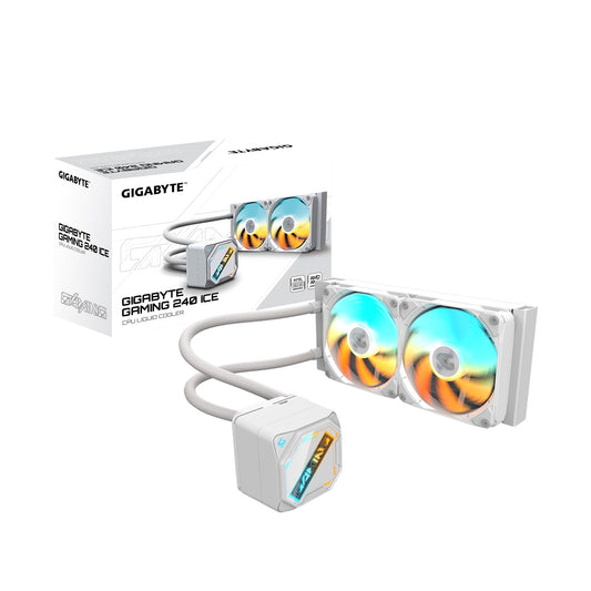 GIGABYTE GAMING 240 ICE all-in-one liquid cooler, Intel 1851 / 1700 / 115X / 1200, AMD AM5 / AM4, Colour White
