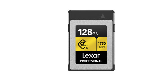 Lexar Professional Cfexpress Type B gold series 128GB â€“ CFexpress Type B 1750MB/s read, 1500MB/s write,minimum sustained write speeds of 1300MB/s1