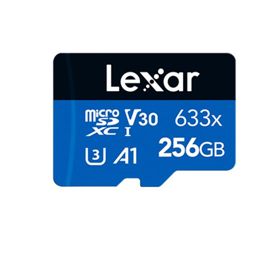 Lexar High-Performance 633x microSDHC/microSDXC UHS-I 256GB â€“ C10, A1, UHS-I (U3), V30, up to 100MB/s read, 45MB/s write