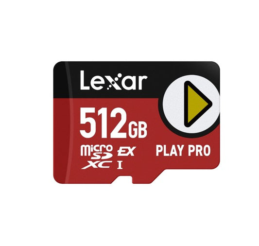 Lexar PLAY PRO microSDXCâ„¢ Express Card 512GB, microSDXC, high performance, microSD Express, up to 900MB/s read and 600MB/s write