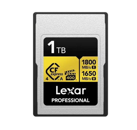 Lexar Professional GOLD CFexpressâ„¢ 4.0 Type A Card 1TB -- Cfexpress 4.0 Type A Professional Gold Series, up to 1800MB/s read, 1650MB/s write