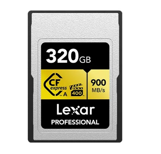 Lexar Professional  CFexpress â„¢Type  A  card Gold series 320GB -- CFexpress Type A Professional  Gold Series, up to  900MB/s read, 800MB/s write