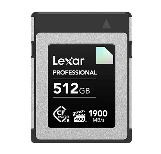 Lexar CFexpress Type B Diamond  Series 512GBâ€“ CFexpress Type B card Diamond 1900MB/s read, up to 1700MB/s write, VPG400, 8K RAW