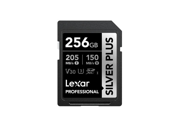 Lexar Professional SILVER PLUS 256GB SDXCâ„¢ UHS-I Card  speeds of up to 205MB/s and 150MB/s and supports seamless recording of FULL-HD and 4K videos