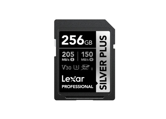 Lexar Professional SILVER PLUS 256GB SDXCâ„¢ UHS-I Card  speeds of up to 205MB/s and 150MB/s and supports seamless recording of FULL-HD and 4K videos