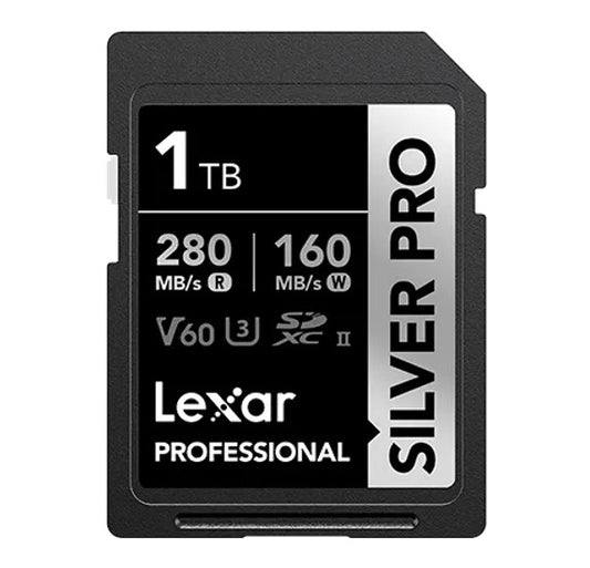 Lexar Professional SILVER PRO 1TB SDXCâ„¢ UHS-II Card 1TBâ€”C10,  UHS-II(U3), V60,  Silver Pro, up to 280MB/s read, 160MB/s write
