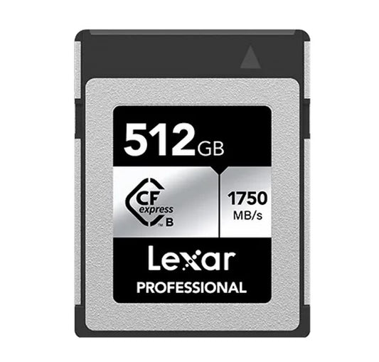 Lexar Professional CFexpressâ„¢ Type B card Silver Series 512GBâ€”Up to 1750MB/S read, up to 1300MB/s write,minimum sustained write speed 850MB/s1
