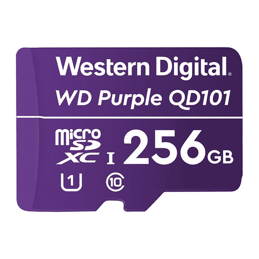 Western Digital WD Purple 256GB MicroSDXC Card 24/7 -25Â°C to 85Â°C Weather & Humidity Resistant for Surveillance IP Cameras mDVRs NVR Dash Cams Drones