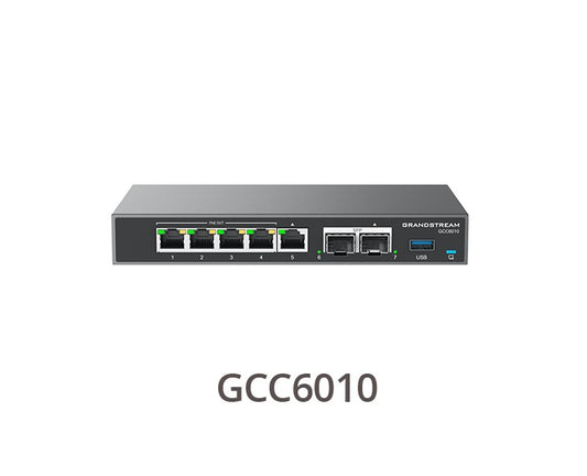 Grandstream GCC6000 Built-in IPPBX (10 Users, 4 Concurrent Calls)Â +Â enterprise-grade firewall + VPN Router + 2 x 2.5 Gb, 5 x GigE Network Switch
