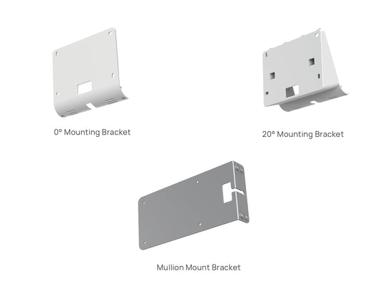 Yealink RoomPanel Plus Mount Kits, Device Compatibility  RoomPanel Plus, 0Â° Mounting Bracket, 20Â° Mounting Bracket, Mullion Mount Bracket