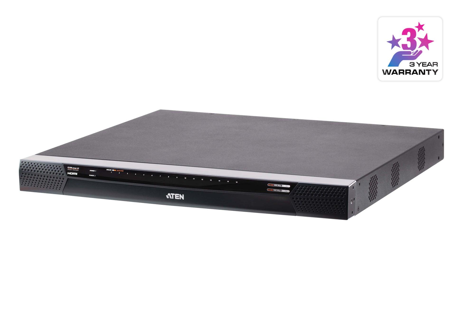 Aten 1-Local/2-Remote Access 16-Port Multi-Interface Cat 5 KVM over IP Switch
