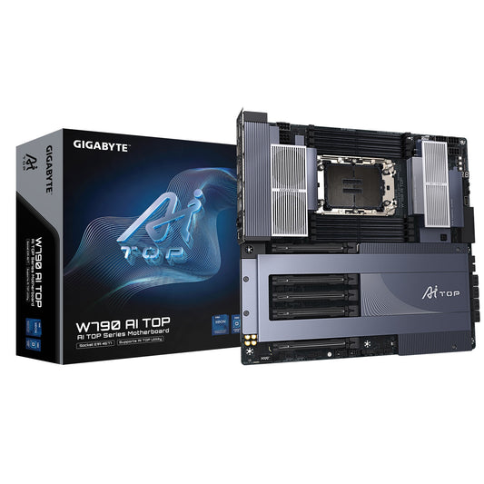 Gigabyte W790 AI TOP Motherboard, IntelÂ® W790,  5 x PCI Express x16 slots, 6x M.2,  8 x SATA, 8x USB 3.2,  1 x USB Type-C, IntelÂ® Wi-Fi 7