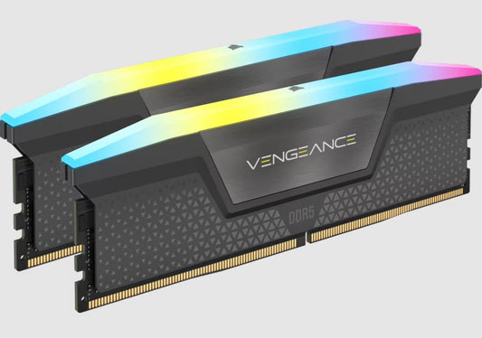 Corsair VENGEANCEÂ® RGB 64GB (2x32GB) DDR5 DRAM 6000MT/s CL30 AMD EXPO & Intel XMP Memory Kit