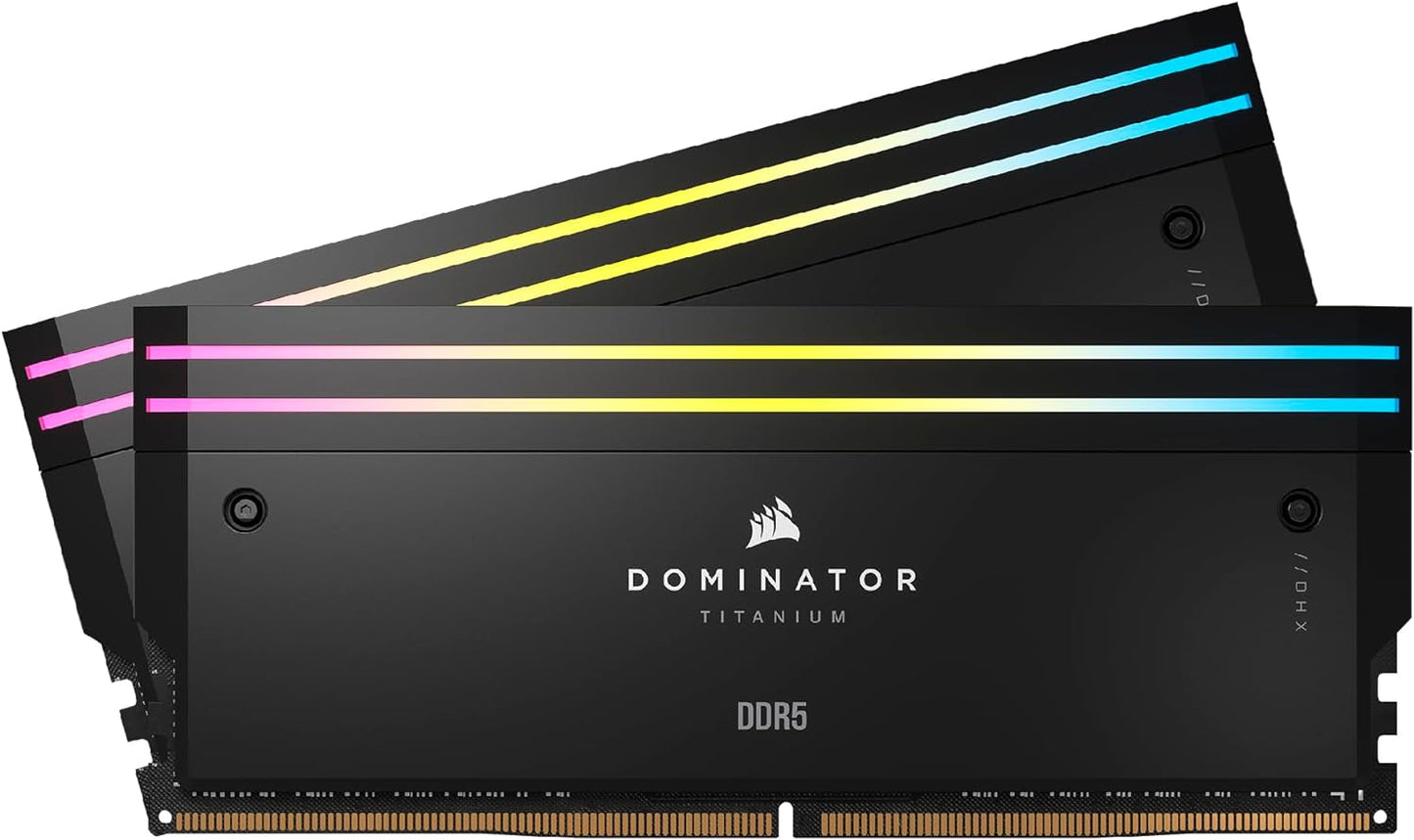 Corsair DOMINATORÂ® TITANIUM RGB 96GB (2x48GB) DDR5 DRAM 6600MT/s CL32 Intel XMP Memory Kit â€” Black