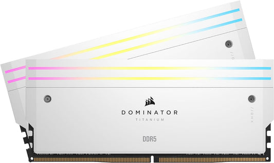 Corsair DOMINATORÂ® TITANIUM RGB 32GB (2x16GB) DDR5 DRAM 7200MT/s CL34 Intel XMP Memory Kit â€” White