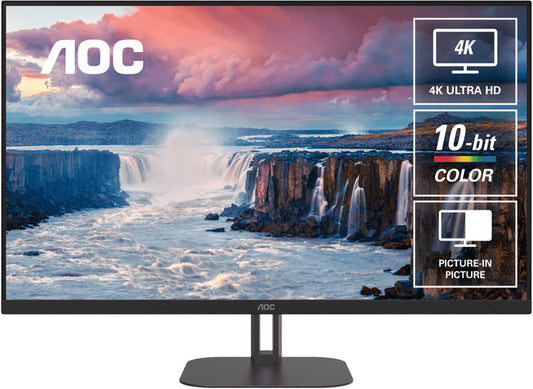 AOC U32V5N 32' 4K 3840 Ã— 2160 VA 300 Cd/m 4ms GtG, VESA x 100.  HDMI 2.0 x 2, DP 1.4 x 2 Office and Business Monitor (LS)