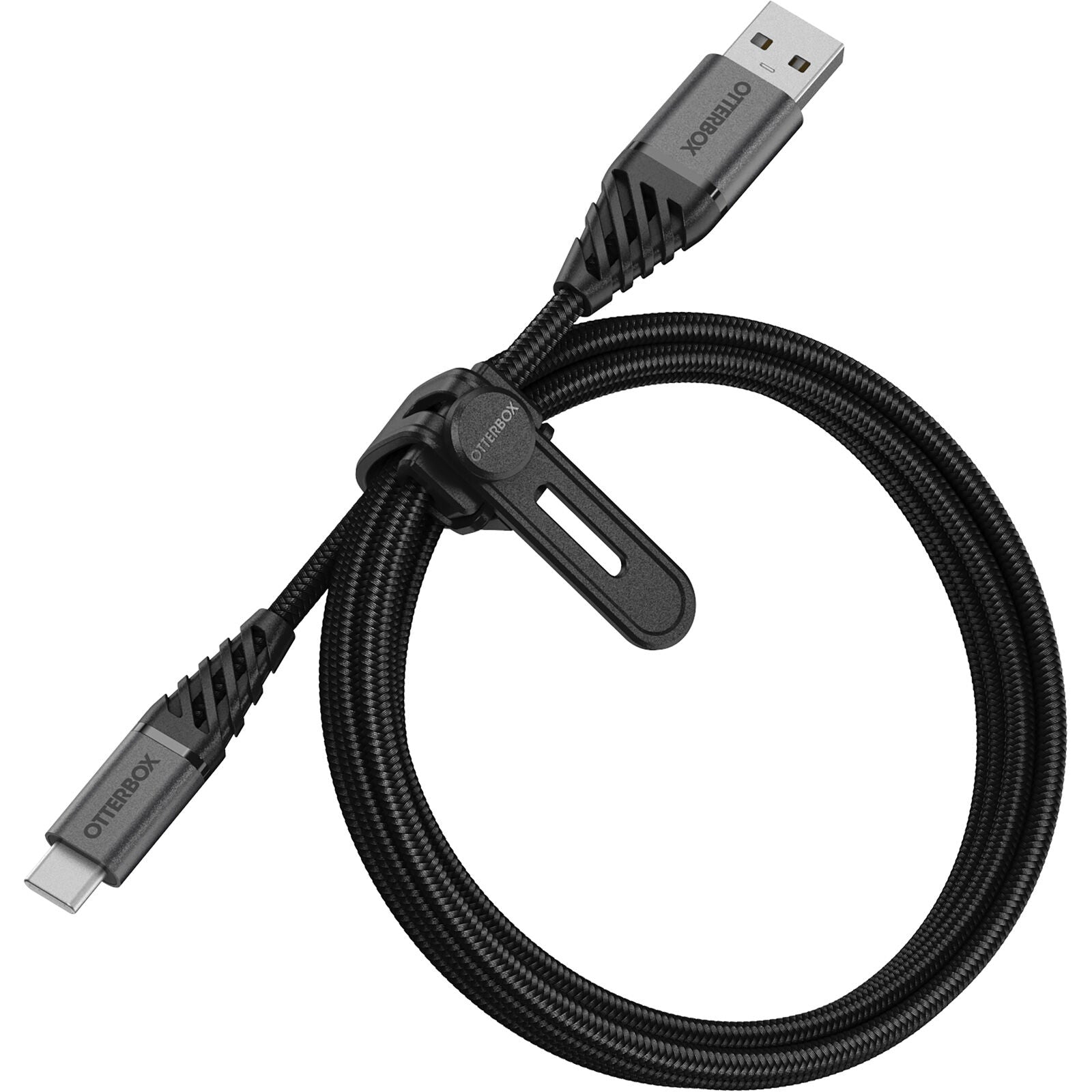 OtterBox USB-C to USB-A (2.0) Premium Cable (1M) - Black (78-52664), 3 AMPS (60W),10K Bend,Braided,Samsung,Apple iPhone,iPad,MacBook, 2 Years Warranty