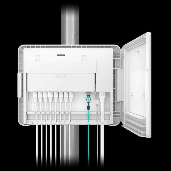 Ubiquiti UISP Box, Outdoor Box for UISP-R & UISP-S, Pole /Wall-Mountablke, IPX6-Rated Water Resistance, Power TransPort Cable Required,