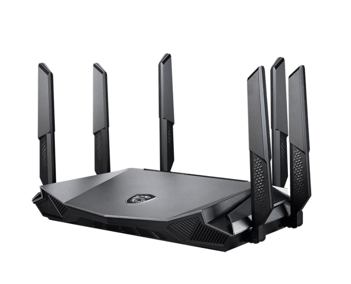 MSI RadiX AX6600 WiFi 6 Tri-band Gaming Router, 2.4GHz / 5GHz, 6x antenna, Quad-core 1.8GHz, 256MB flash and 512MB DDR4 RAM, USB 3.0 x1