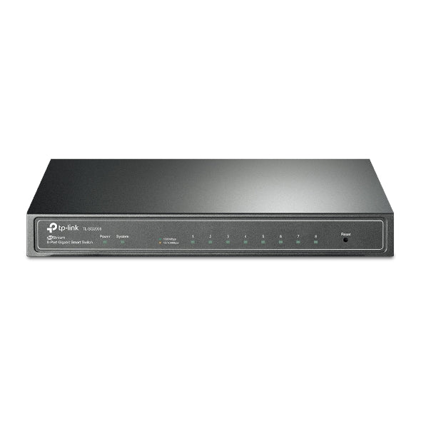 TP-Link SG2008 JetStream 8-Port Gigabit Smart Switch PORT: 8Ã— Gigabit RJ45 Ports: Desktop Steel Case, Static Routing,Omada