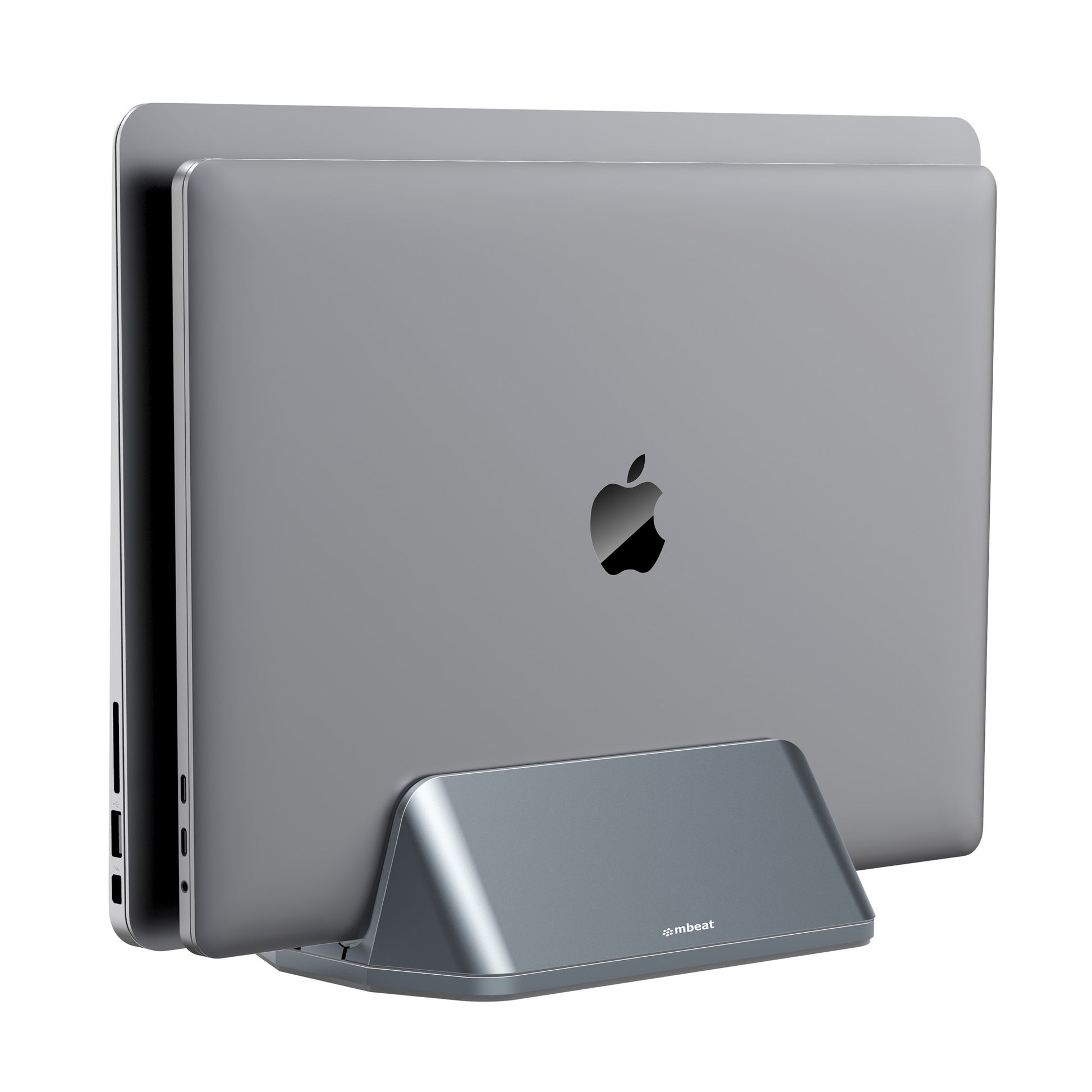 mbeatÂ®  Stage S5 Adjustable Dual Bay Tablet, Laptop and MacBook Vertical Stand Declutter and Organise Dual Adjustable Bays Material: Aluminium alloy,