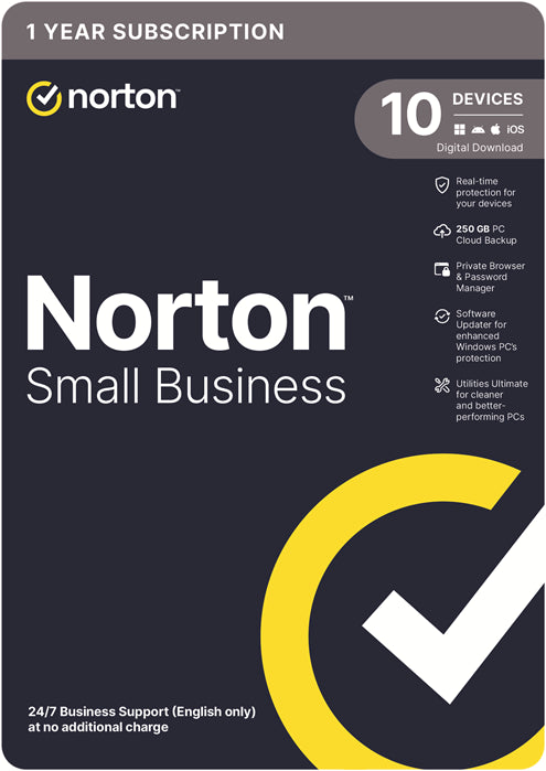 Norton Small Business 250GB AU 1 User 10 Devices, 12 Months, Digital Key via Email (Available on Leader Cloud)