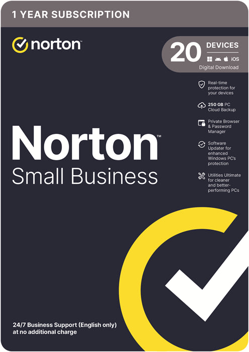 Norton Small Business 250GB AU 1 User  20 Devices 12 Months, Digital Key via Email (Available on Leader Cloud)