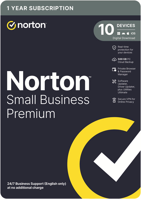 Norton Small Business Premium 500GB AU 1 User 10 Devices, 12 Months, Digital Key via Email (Available on Leader Cloud)