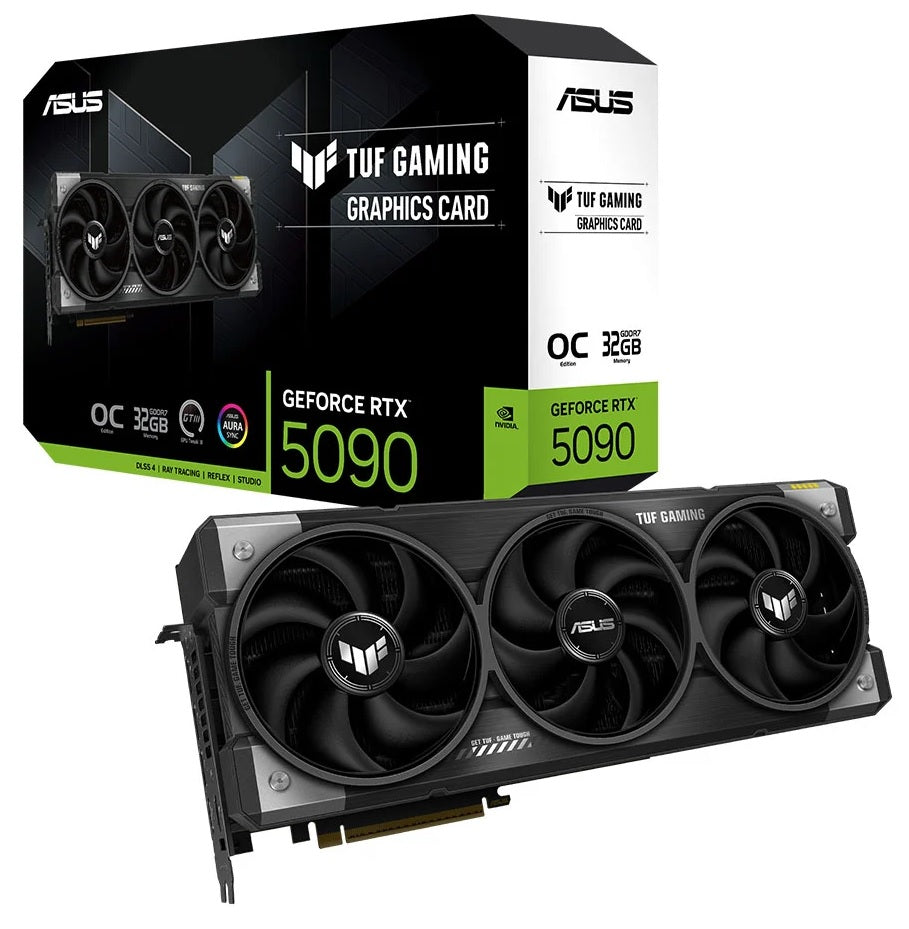 ASUS nVidia GeForce TUF-RTX5090-O32G-GAMING RTX 5090 32GB GDDR7 OC Edition 2550 MHz Boost clock28 Gbps 512-bit DMR 7680 x 4320