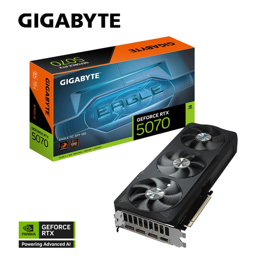 Gigabyte GV-N5070EAGLE OC-12GD, GeForce RTXâ„¢ 5070, CUDA  6144, 12 GB, GDDR7, PCI-E 5.0, ATX, 750W, HDMI 2.1b *1