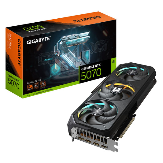 Gigabyte GV-N5070GAMING OC-12GD,  GeForce RTXâ„¢ 5070, CUDA  6144, 12 GB, GDDR7, PCI-E 5.0, ATX, 750W, HDMI 2.1b *1