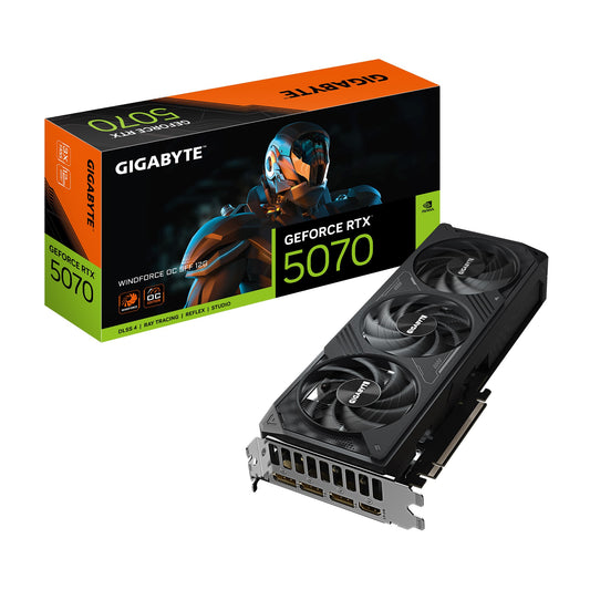 Gigabyte GV-N5070WF3OC-12GD,  GeForce RTXâ„¢ 5070, CUDA  6144, 12 GB, GDDR7, PCI-E 5.0, ATX, 750W, HDMI 2.1b *1