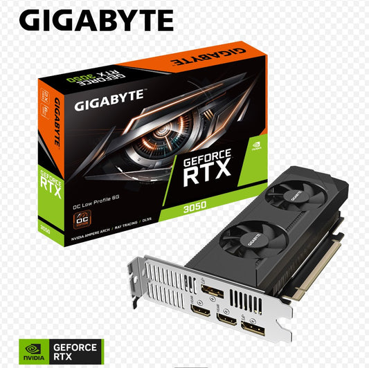 Gigabyte GeForce RTXâ„¢ 3050 OC Low Profile 6G,  GeForce RTXâ„¢ 3050, 1477 MHz , 6 GB, GDDR6, PCI-E 4.0, HDMI 2.1 *2
