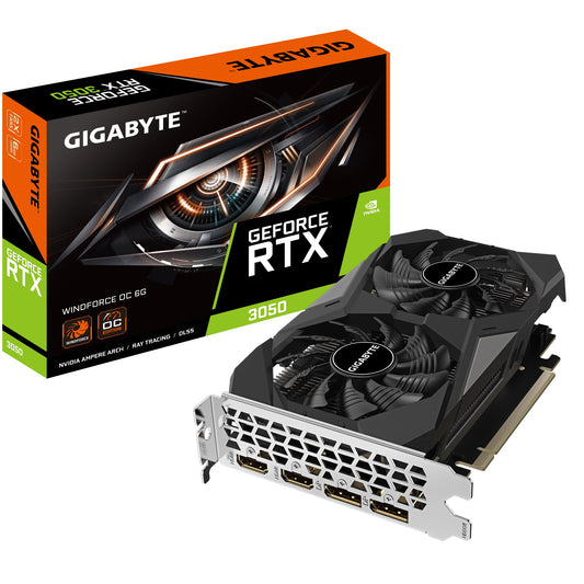 Gigabyte nVidia GeForce RTX 3050 WINDFORCE OC 6G 1.0 GDDR6 Video Card, 1477 MHz PCI-E 4.0, 2x DP 1.4, 2x HDMI 2.1 (V2)